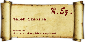 Malek Szabina névjegykártya